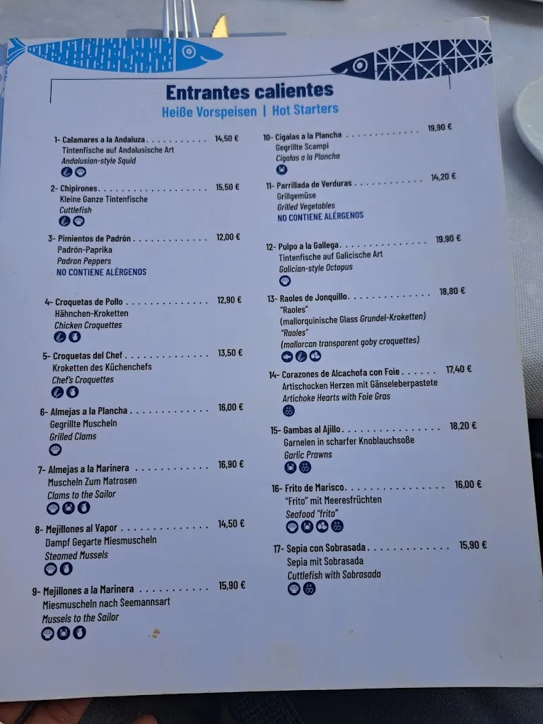Menu_Restaurant Club Nàutic Portixol_Es Molinar_immagine_4