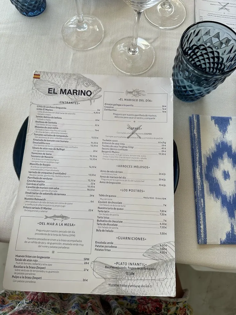 Menu_El Marino Portixol Restaurante_Es Molinar_immagine_1