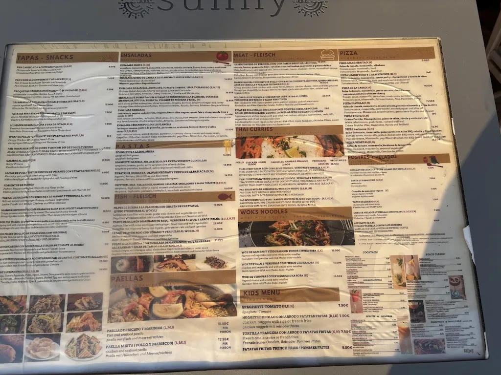 Menu_Sunny Restaurant Portixol_Es Molinar_image_4