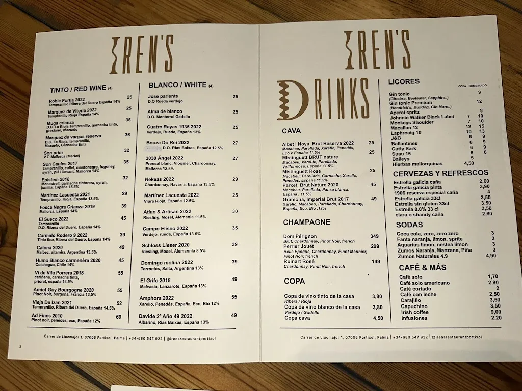Menu_Irens Restaurante_Es Molinar_image_1