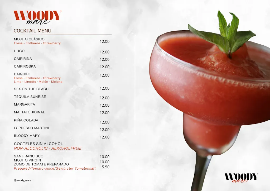 Menu_Woody Mare Italian Restaurant & Cocktail Bar_Es Molinar_image_1