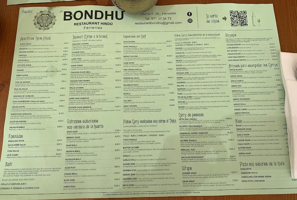 Menu_Restaurant Indi Bondhu_Ferreries_image_1