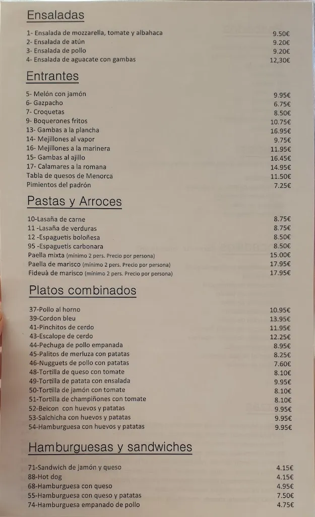 Menu_Bar Restaurant Aquario Cala Galdana_Ferreries_image_3