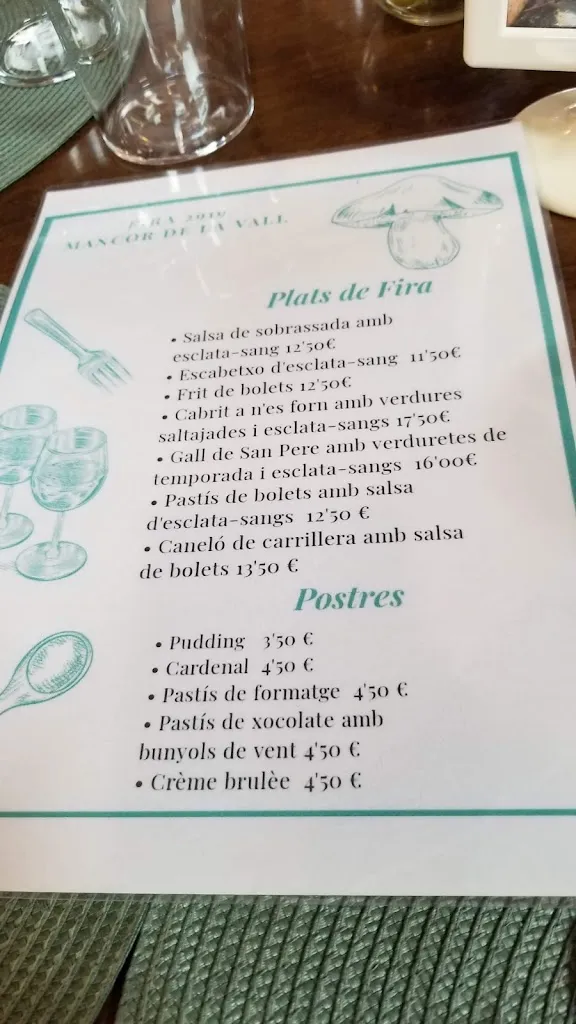 Menu_Restaurant Sa Piscina_Mancor de la Vall_image_2