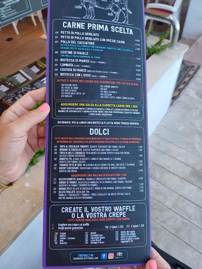 Menu_Tom Brown's_Magaluf_image_1