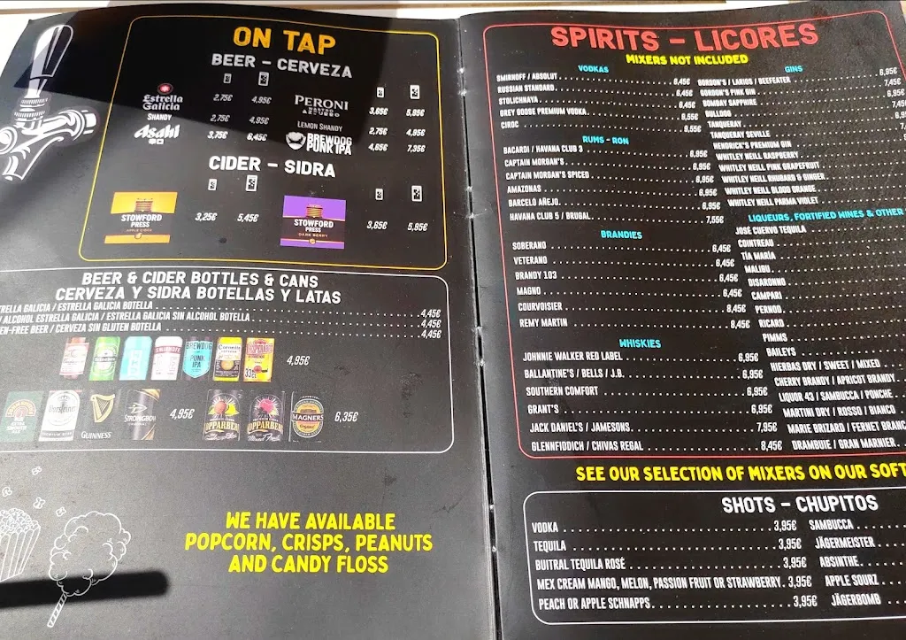 Menu_Tom Brown's_Magaluf_image_3