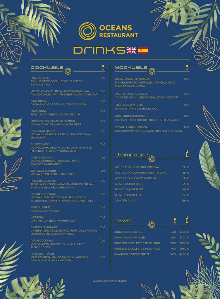 Menu_Oceans Restaurant_Magaluf_immagine_1