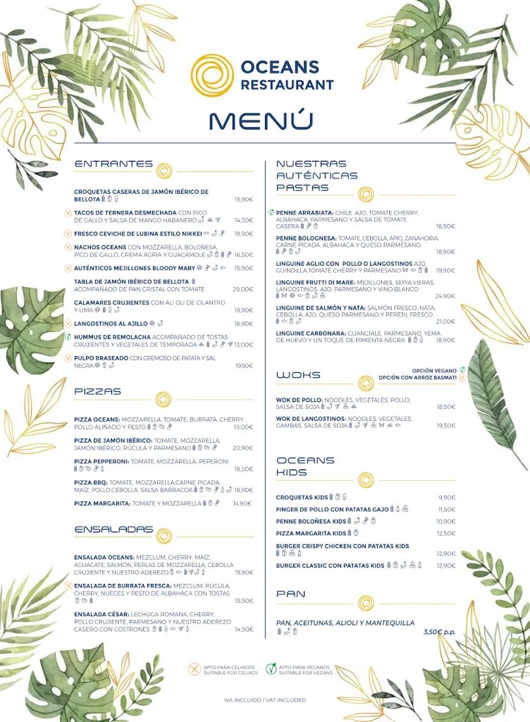 Menu_Oceans Restaurant_Magaluf_immagine_3