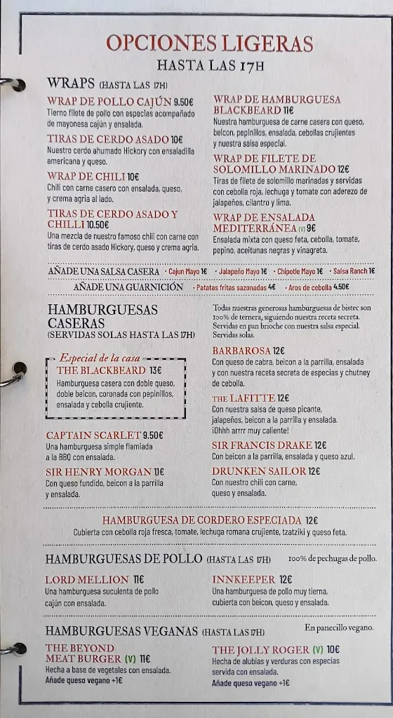 Menu_Blackbeard´s Beach Bar & Grill_Magaluf_image_1