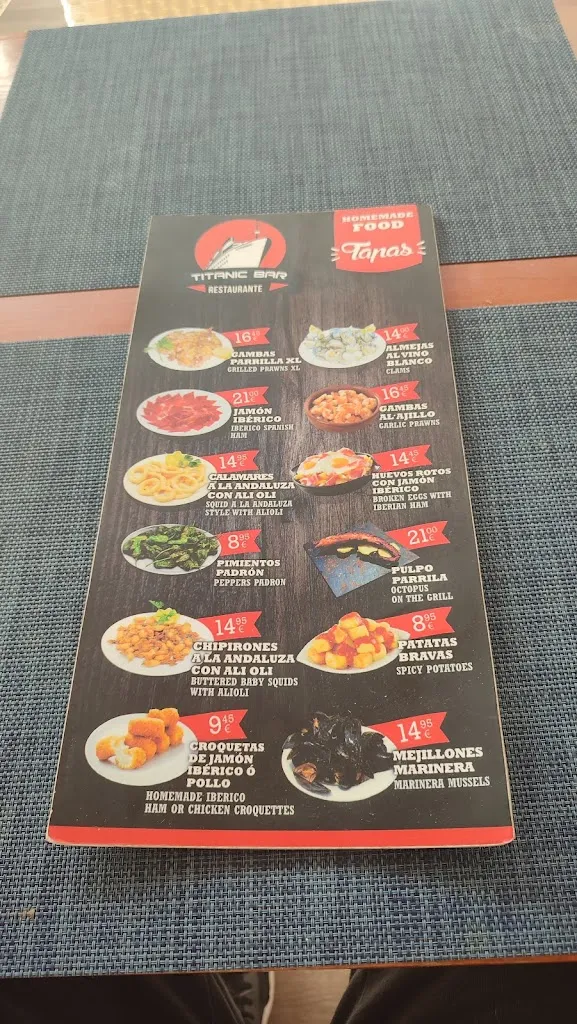 Menu_Restaurant Titanic | Restaurant & Bar Magaluf_Magaluf_image_1