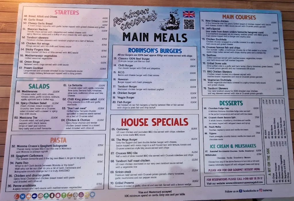 Menu_Robinson Crusoes_Magaluf_immagine_1