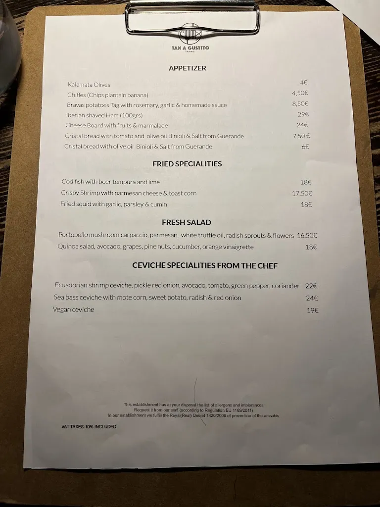 Menu_Tan a Gustito Restaurante_Magaluf_image_1
