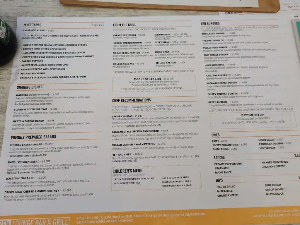 Menu_Zen Lounge Bar and Grill_Magaluf_image_3