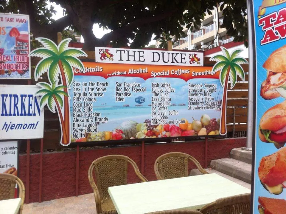 Menu_The Duke Beach_Magaluf_image_1