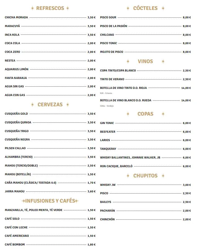 Menu_Paradero Perú_Cariño_image_1