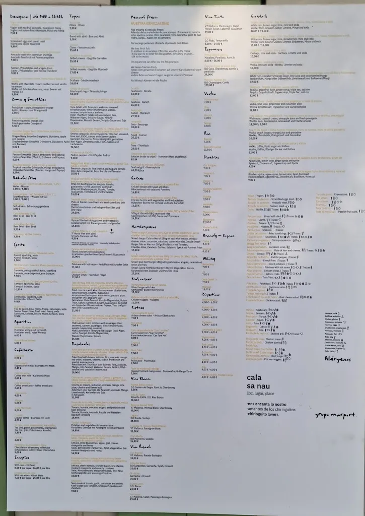 Menu_Chiringuito Cala Sa Nau_Felanitx_image_1