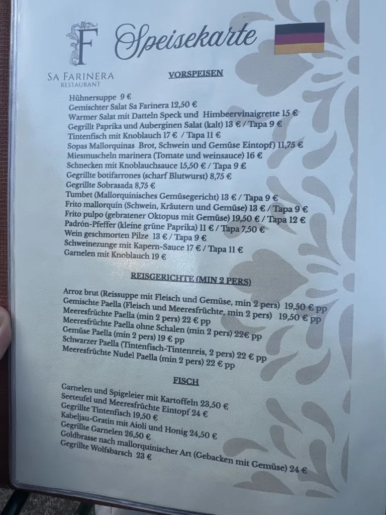 Menü_Sa Farinera Bar Restaurant_Felanitx_Bild_1
