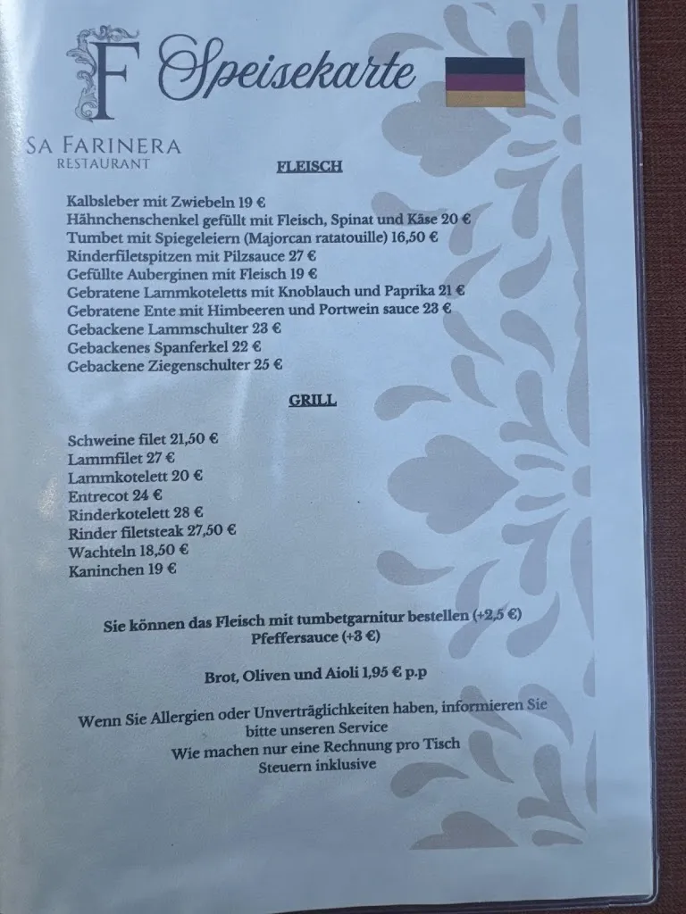 Menü_Sa Farinera Bar Restaurant_Felanitx_Bild_2