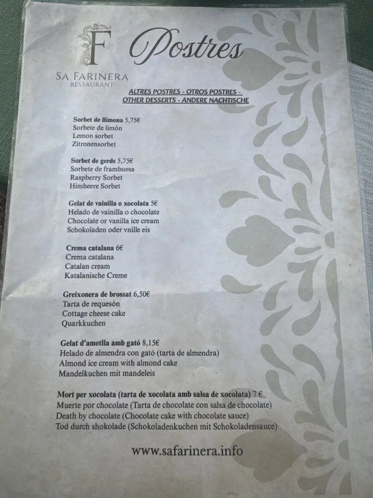 Menü_Sa Farinera Bar Restaurant_Felanitx_Bild_3