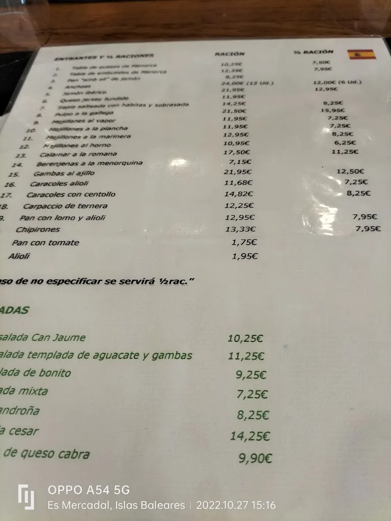 Menu_Restaurant Mesón Can Jaume_Mercadal_image_1