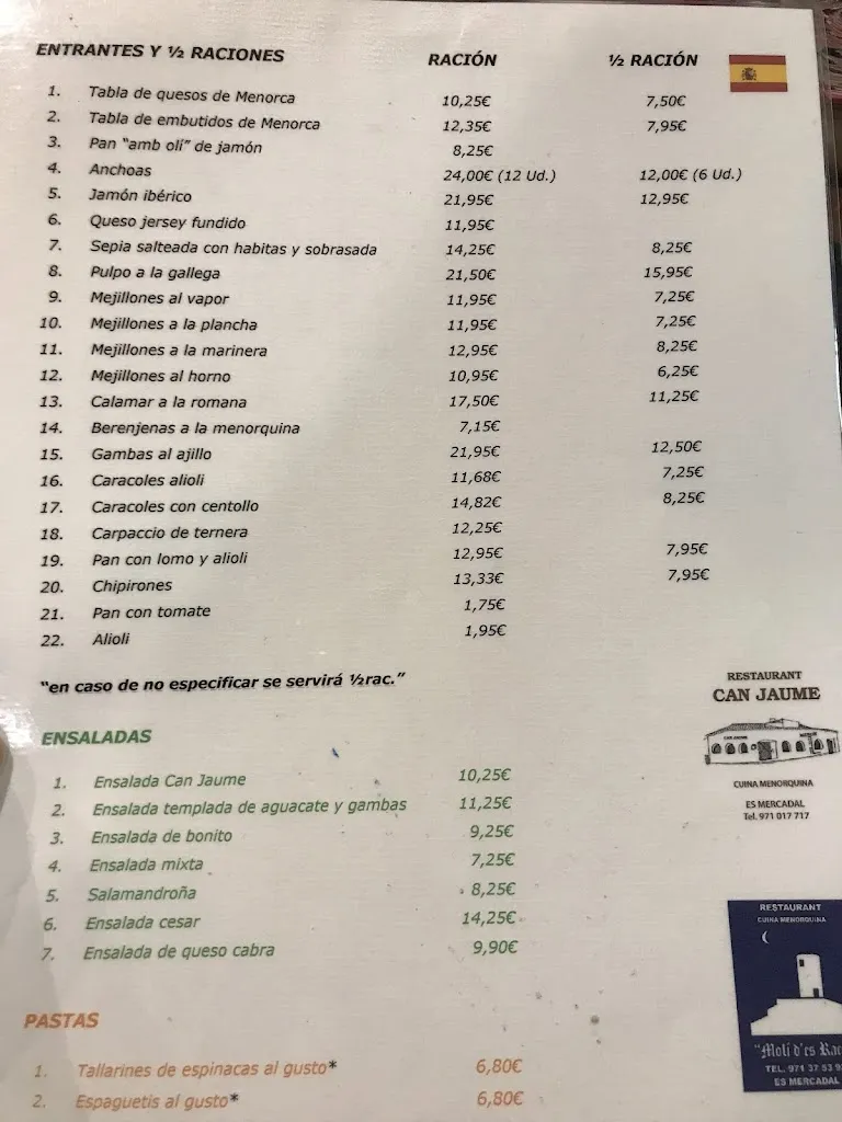 Menu_Restaurant Mesón Can Jaume_Mercadal_image_3