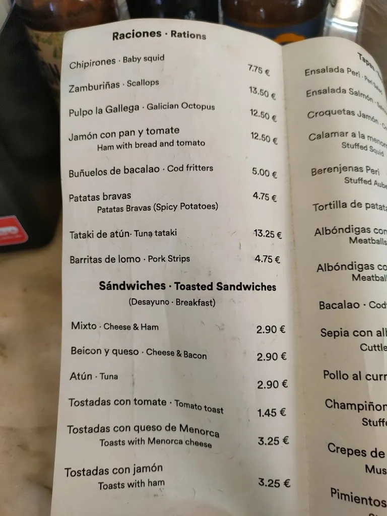 Menu_Bar Peri 1948 Tapes - Lotería_Migjorn Gran Es_image_1