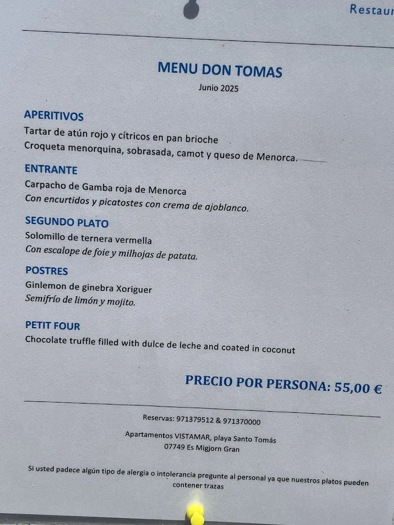 Menu_Restaurante Don Tomàs_Migjorn Gran Es_image_1