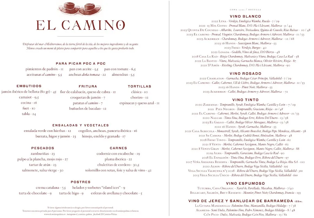 Menu_El Camino_Palma_image_2