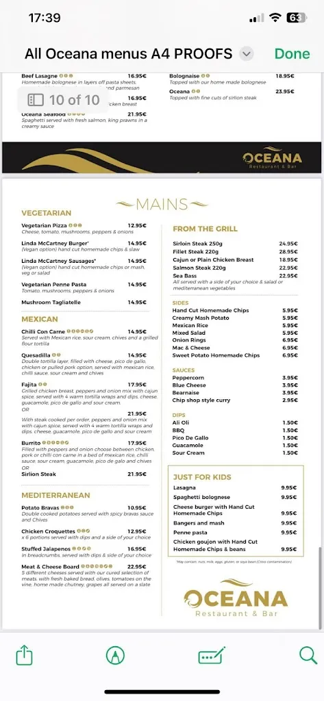 Menu_Oceana restaurant and bar_Palmanova_image_3