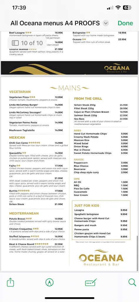 Menu_Oceana restaurant and bar_Palmanova_image_4