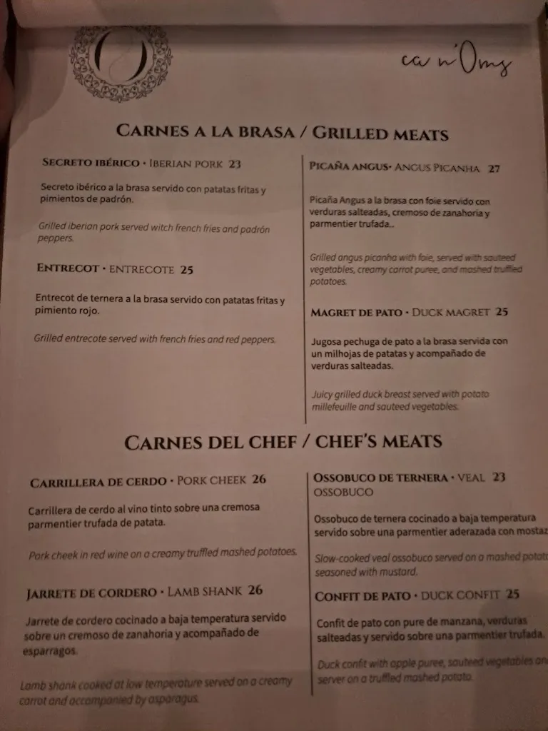 Menu_Restaurant Ca n'Oms_Petra_image_3