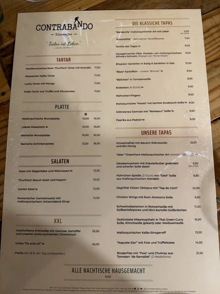 Menu_Contrabando Llucmajor_Llucmajor_image_1