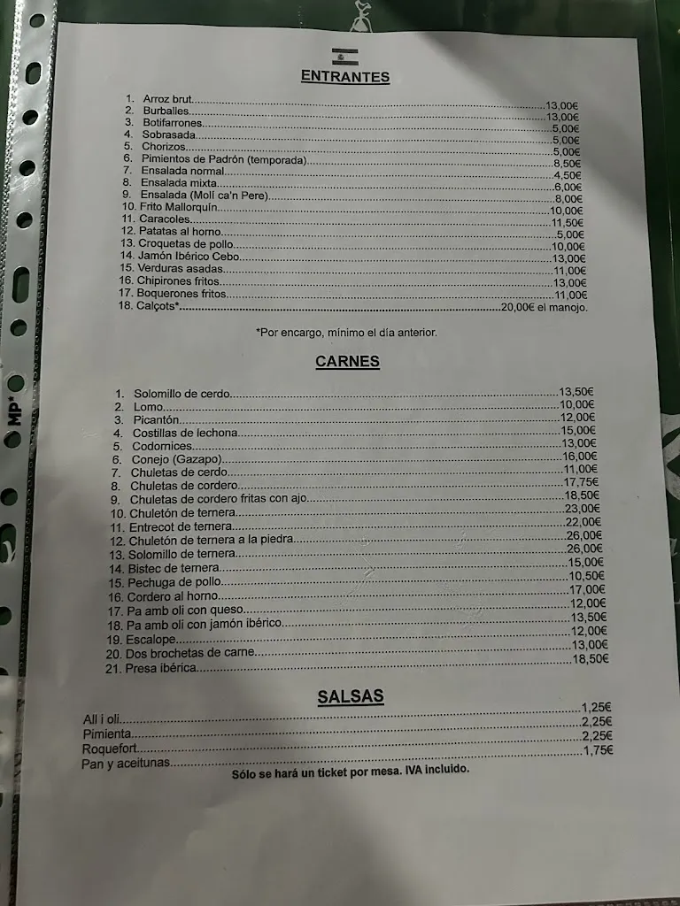 Menu_Molí Ca'n Pere_Llucmajor_image_1