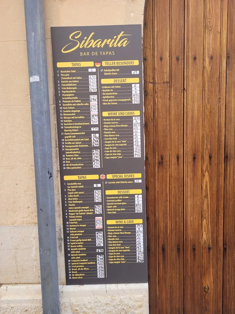 Menu_Sibarita bar de tapas_Llucmajor_image_1