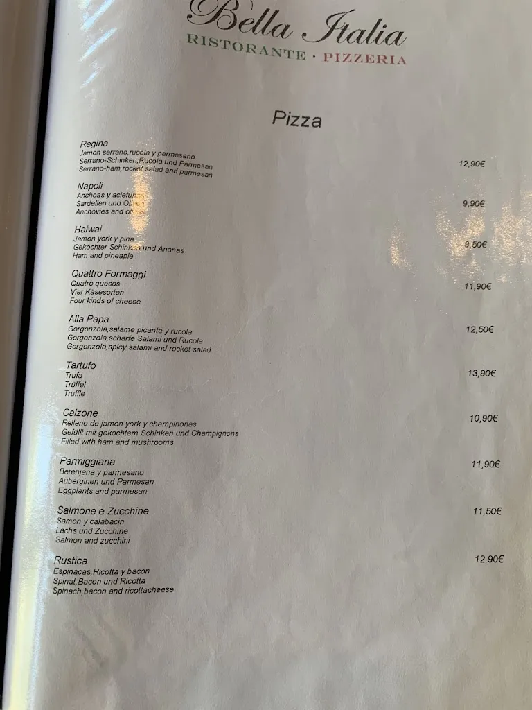 Menu_Bella italia Ristorante Pizzeria_Llucmajor_image_2