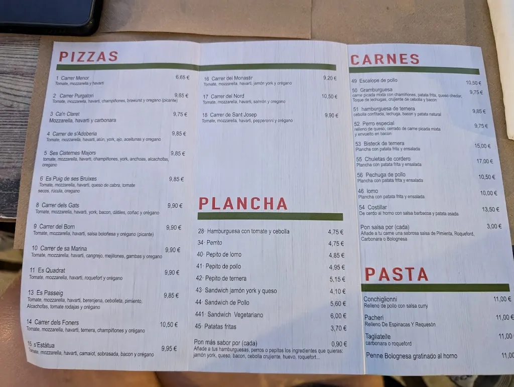 Menu_Pizzería S‘Estatua Llucmajor_Llucmajor_image_1
