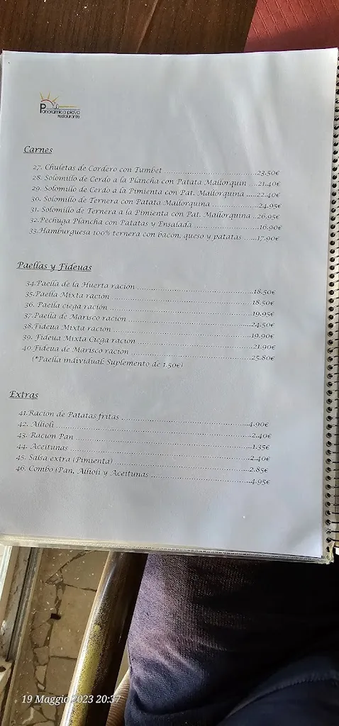 Menu_Panoramica Playa Restaurante desde 1960_Llucmajor_image_2