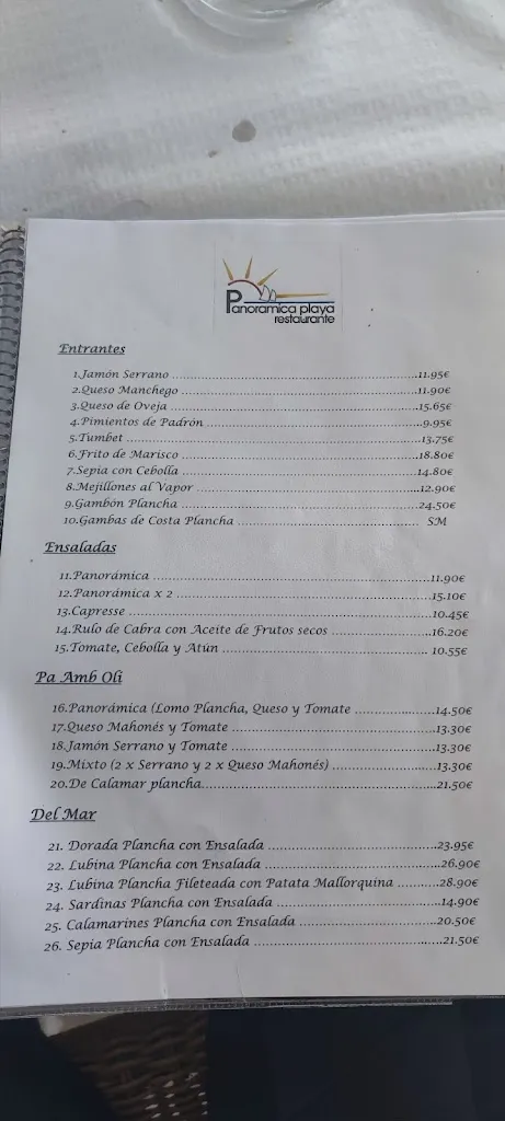 Menu_Panoramica Playa Restaurante desde 1960_Llucmajor_image_3