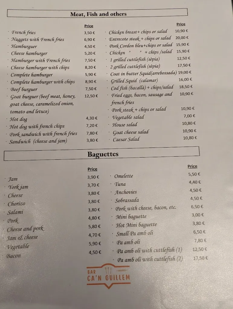 Menu_Bar ca'n Guillem_Porreres_image_1