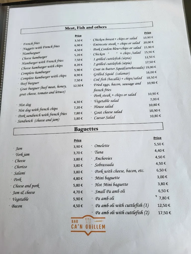 Menu_Bar ca'n Guillem_Porreres_image_2