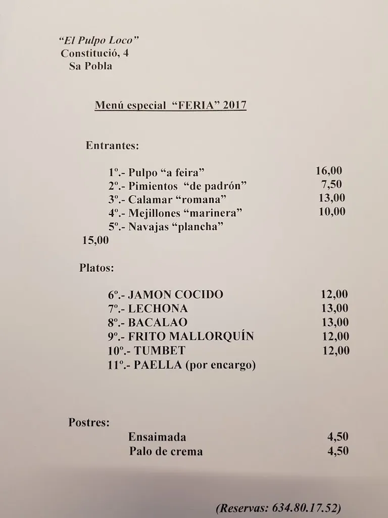 Menu_El Pulpo Loco_Pobla Sa_image_1