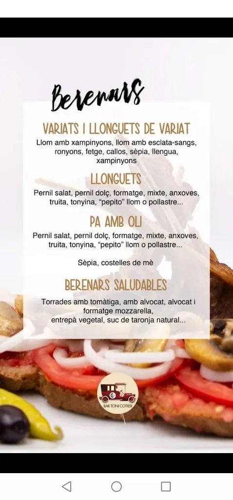 Menu_Bar Toni Cotxer _Pobla Sa_image_1