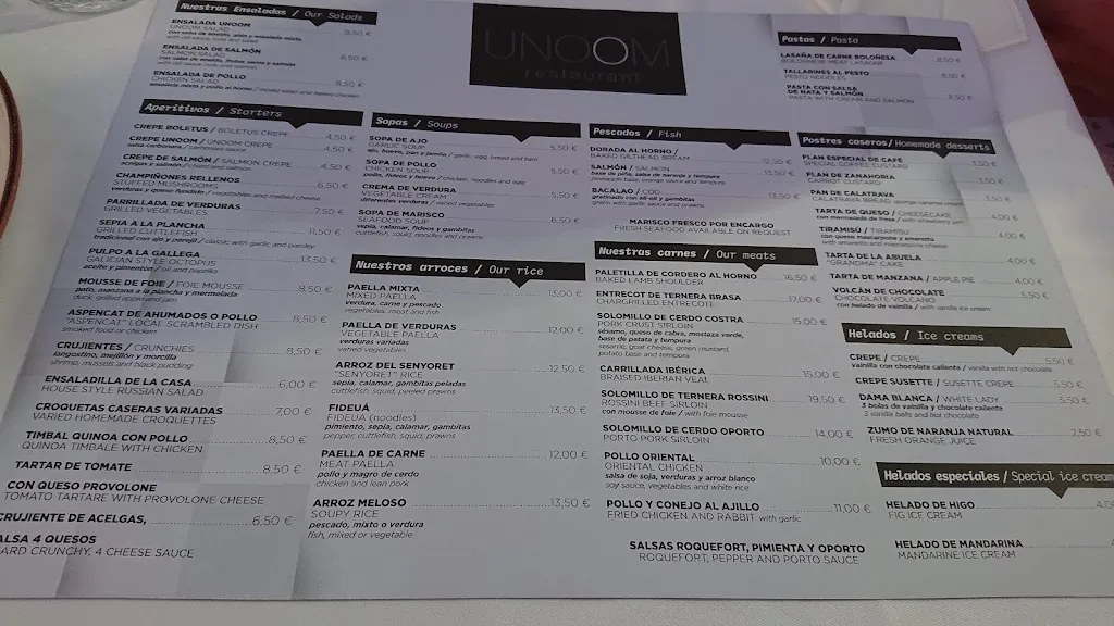 Menu_Restaurant Unoom_Callosa dEn Sarrià_immagine_2