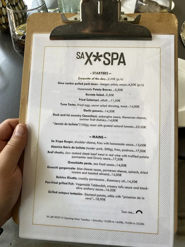 Menu_Bar Restaurant Sa Xispa_Manacor_image_1