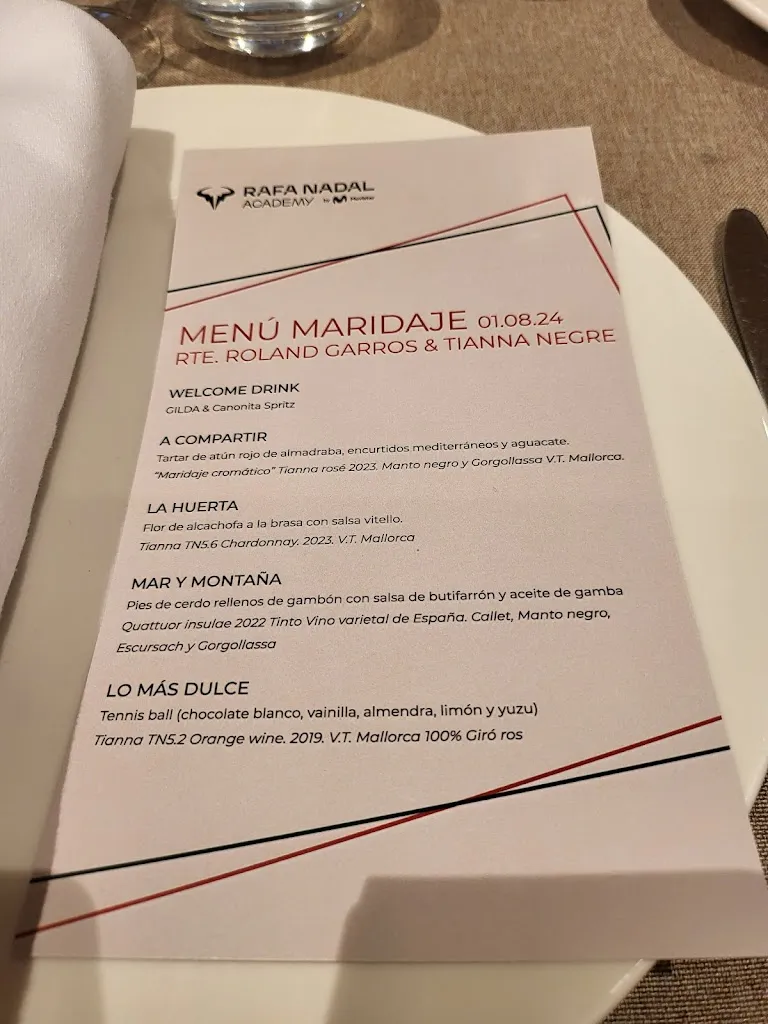 Menu_Restaurante Roland Garros - Rafa Nadal Academy_Manacor_image_1