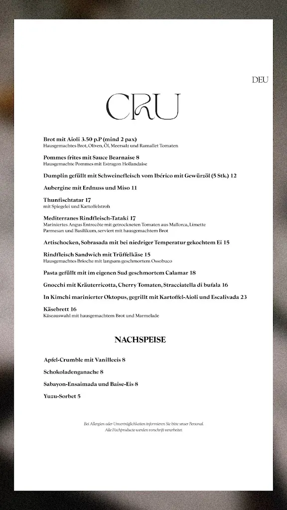 Menu_Cru Restaurant_Manacor_image_4