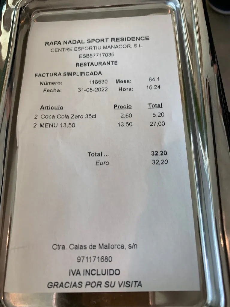 Menu_US Open Cafe - Rafa Nadal Academy_Manacor_image_1