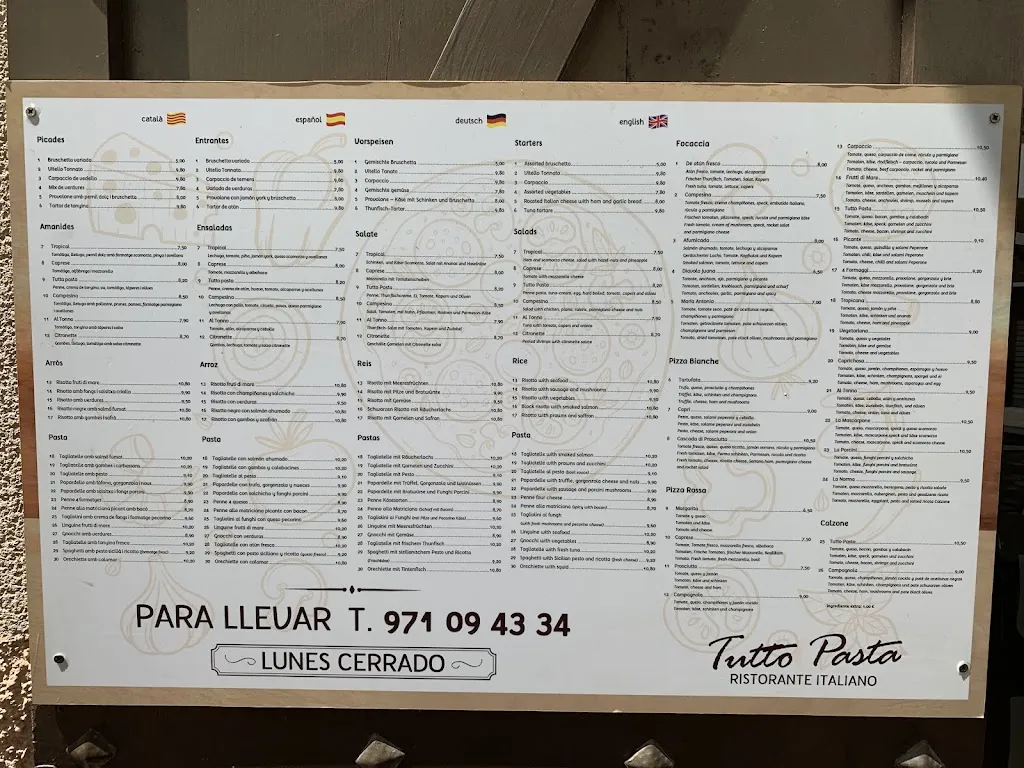 Menu_Tutto Pasta_Manacor_image_1