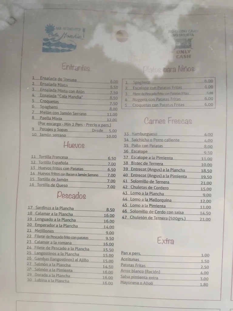 Menu_Restaurant Cala Mandia_Manacor_image_3