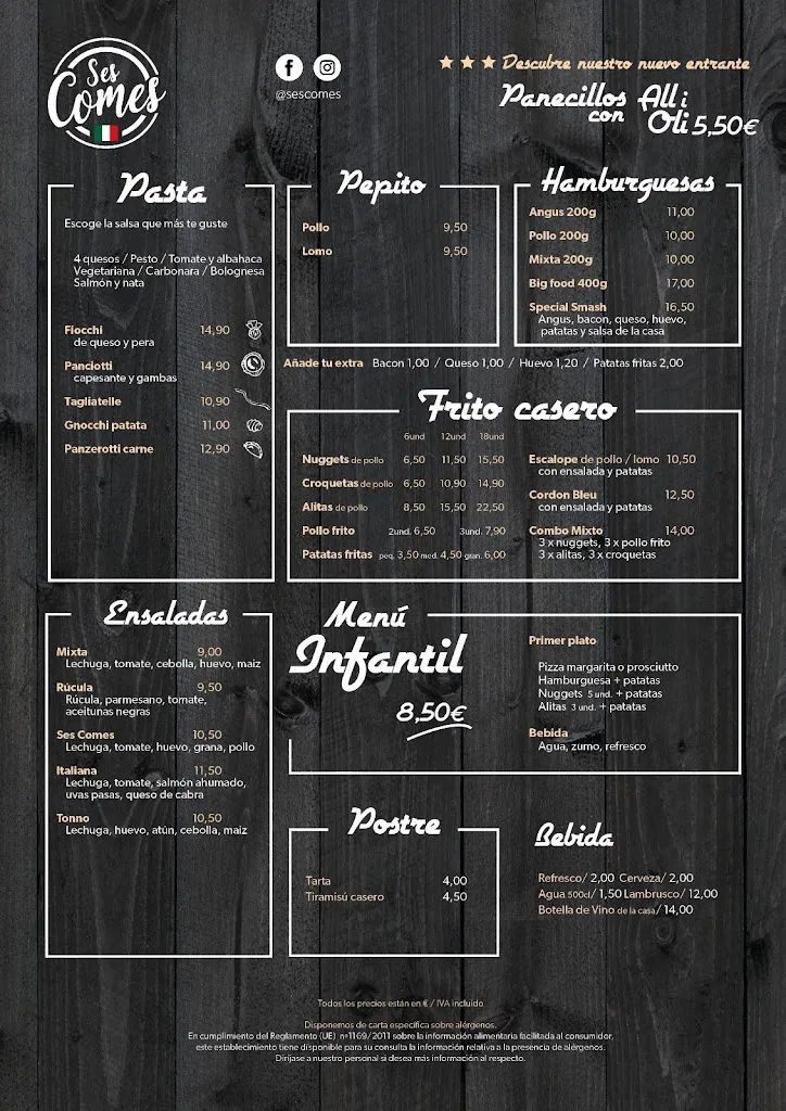 Menu_Pizzeria Ses Comes_Manacor_image_2